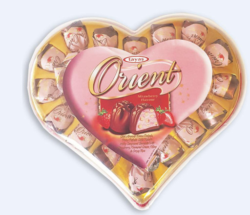 TAYAS ORIENT TRUFFLE STRAWBERRY HEART 193 GR X 12