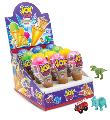 BONART JOYTOP PLASTIC CORNET WITH SURPRISE TOYS (24 GR X 12) X 6