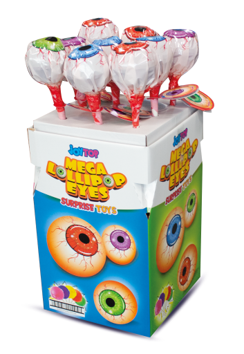 BONART JOYTOP EYES MEGA LOLLIPOP WITH SURPRISE TOYS 55 GR X 24