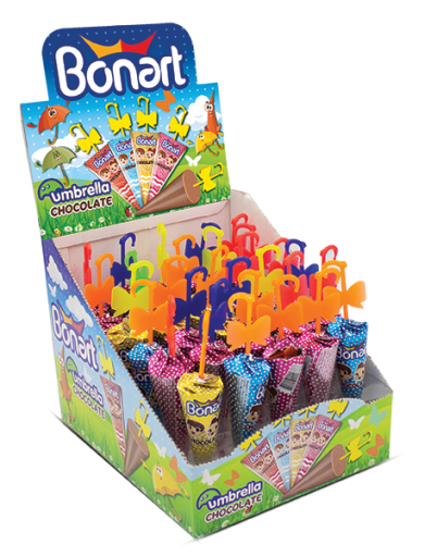 BONART UMBRELLA MILK CHOCOLATE 25 GR (30 x 4)
