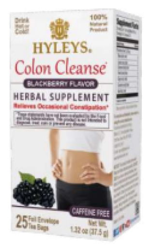 HYLEYS COLON CLEANSE TEA BLACKBERRY FLAVOR X 12