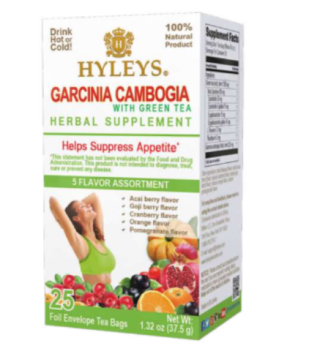 HYLEYS GARCINIA CAMBOGIA TEA 5 FLAVOR ASSORTMENT X 12