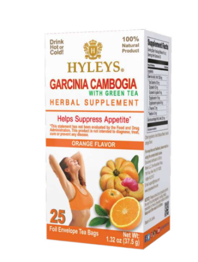 HYLEYS GARCINIA CAMBOGIA TEA ORANGE FLAVOR X 12