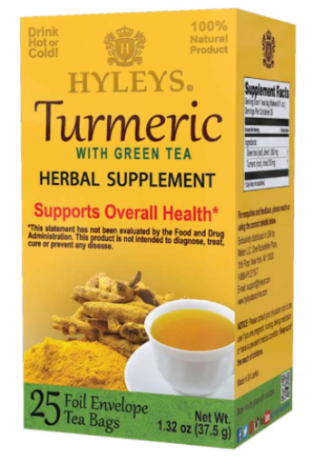 HYLEYS GREEN TEA WITH TURMERIC X 12