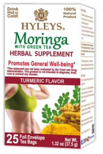 HYLEYS MORINGA TEA TURMERIC X 12