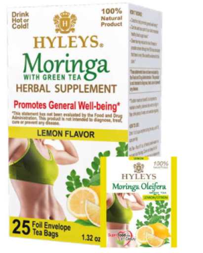 HYLEYS MORINGA OLEIFERA TEA WITH LEMON X 12