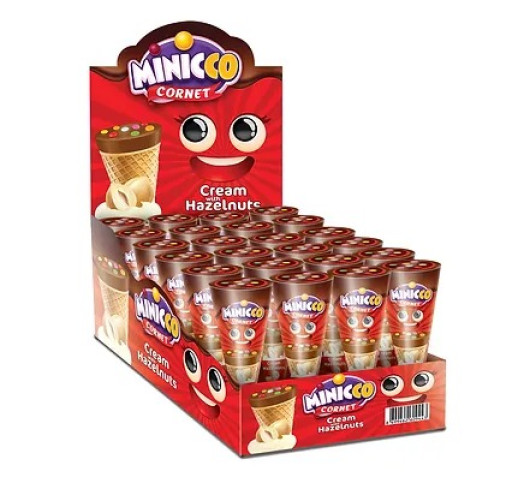 ANL MINICCO CORNET CHOCOLATE HAZELNUT (25 GR X 24) X 4