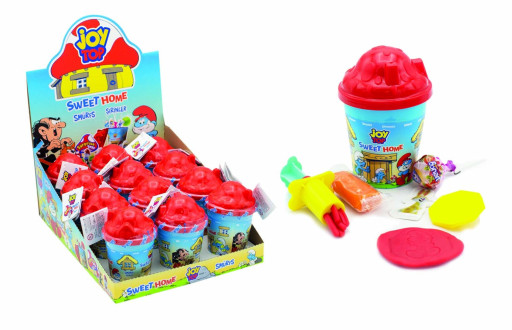 BONART JOYTOP SMURFS SWEET HOME LOLLIPOP WITH SURPRISE TOY (11 GR X 12) X 4