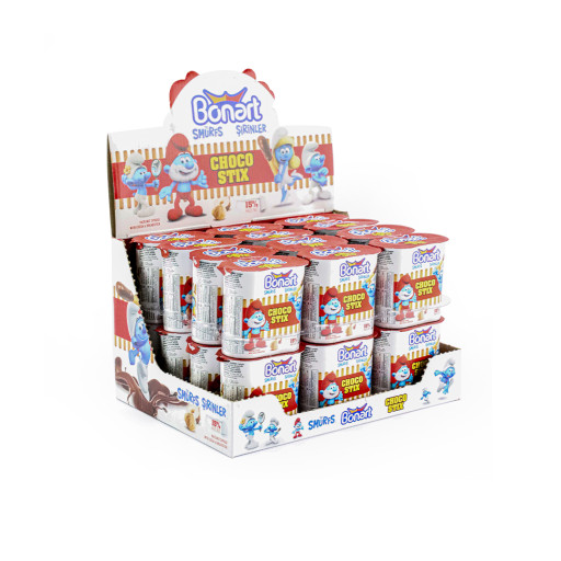 BONART SMURFS BREADSTICKS HAZELNUT CREAM (52GR X 24) X 4