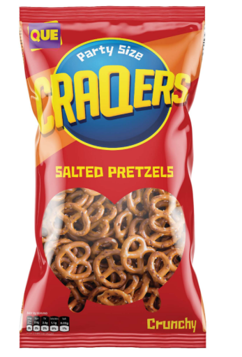 QUE CRAQERS SALTED PRETZEL CRACKER 250 GR X 12