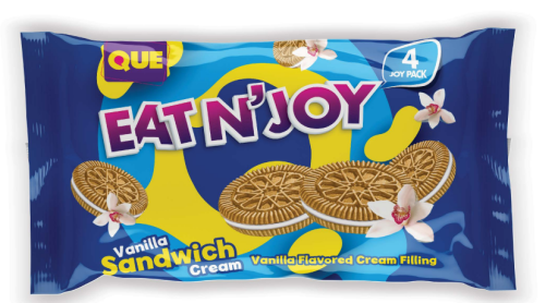 QUE EAT N'JOY SANDWICH BISCUIT WITH VANILLA CREAM (56 GR X 4) X 20