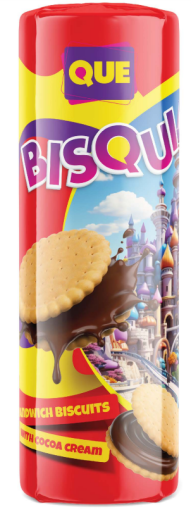 QUE BISQUI COCOA CREAM SANDWICH BISCUIT 500 GR  X 12