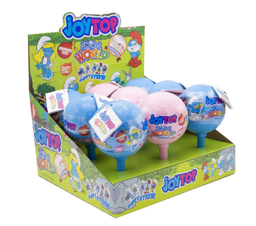 BONART JOYTOP SMURFS WORLD LOLLIPOP WITH SURPRISE TOYS (11GR X 9) X 4