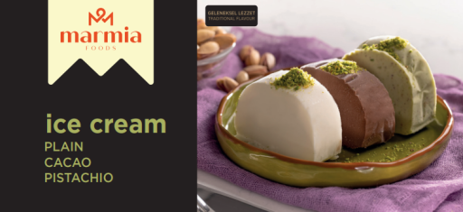 MARMIA ICE CREAM PLAIN & PISTACHIO & COCOA SLICED 500 GR X 9