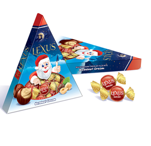 ANL LEXUS CHOCOLATE HAZELNUT CREAM SANTA TRIANGLE 120 GR X 18