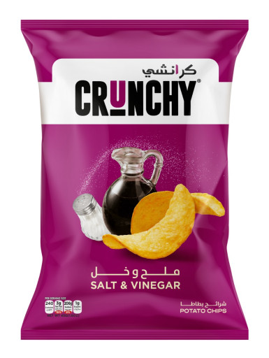CRUNCHY SALT & VINEGAR POTATO CHIPS 45 GR X 24
