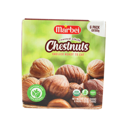 MARBEI ROASTED WHOLE CHESTNUTS 100 G X 6 PCS