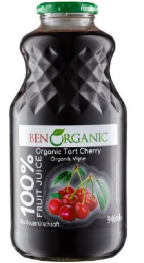 BEN ORGANIC 100% FRUIT JUICE TART CHERRY JUICE 32 FL OZ X 6 PCS