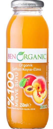 BEN ORGANIC PEACH APPRICOTAPPLE JUICE 250 ML X 12pcs