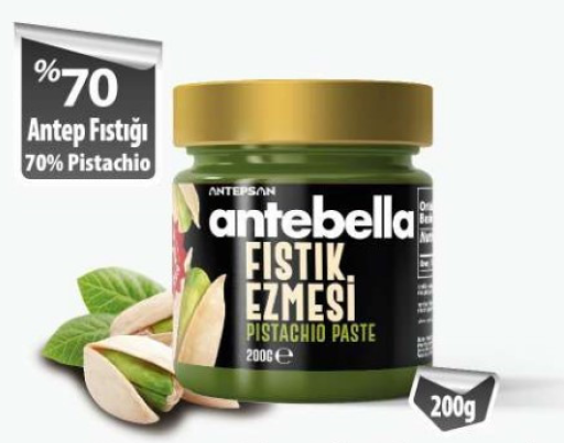 ANTEBELLA SPREADABLE PISTACHIO SPREAD70% 200 GR X 12 PCS
