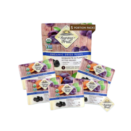 SUNNY FRUIT ORGANIC PLUMS 5 PACK X 18 PCS (1.06 X 5)