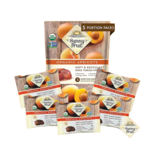 SUNNY FRUIT ORGANIC TURKISH APRICOTS 5 PACK X 18 PCS (1.76 X 5)