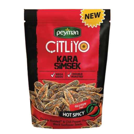 PEYMAN CITLIYO BLACK SUNFLOWER SEEDS HOT SPICY 150 GR X 12 PCS
