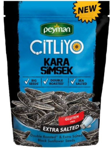 PEYMAN KARA SIMSEK CITLIYO BLACK SUNFLOWER SEEDS EXTRA SALTED 284 GR X 12 PCS