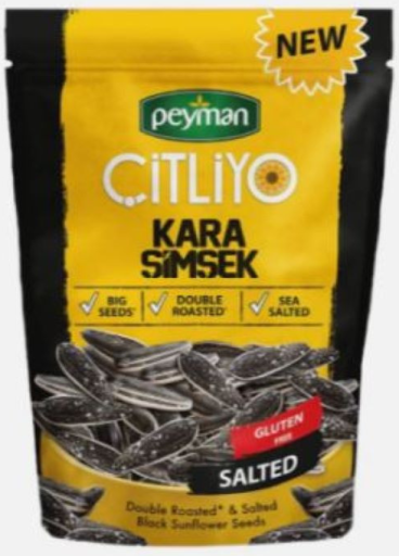 PEYMAN KARA SIMSEK CITLIYO BLACK SUNFLOWER SEEDS SALTED 284 GR X 12 PCS