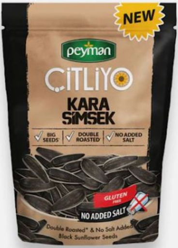 PEYMAN KARA SIMSEK CITLIYO BLACK SUNFLOWER SEEDS UNSALTED 284 GR X 12 PCS