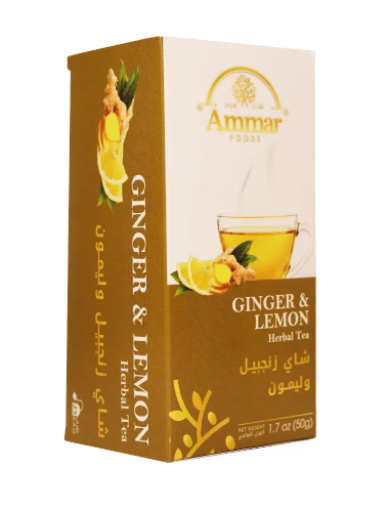 AMMAR GINGER & LEMON HERBAL TEA 50 GR X 24