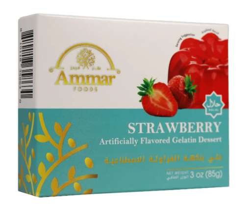 AMMAR STRAWBERRY BEEF GELATIN DESSERT 85 GR X 24