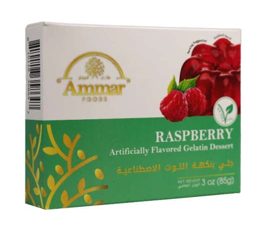 AMMAR RASPBERRY VEGAN GELATIN DESSERT 85 GR X 24