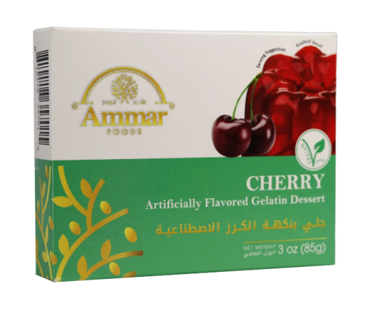 AMMAR CHERRY VEGAN GELATIN DESSERT 85 GR X 24