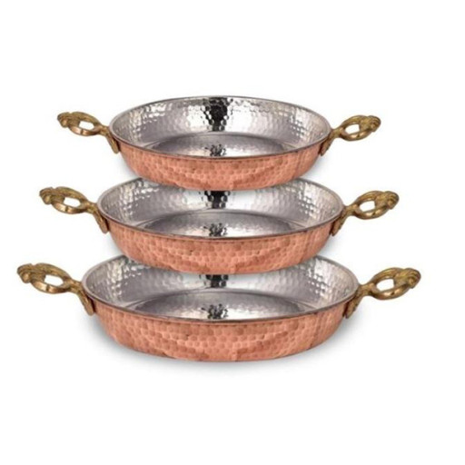 COPPER 0.5 MM 3 PCS EGG PAN SET TRMN 14-16-18 CM (5.5"-6.3"-7.1")