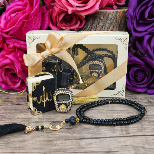 ROSARY & FINGER COUNTER & QURAN 3 PCS SET GIFT BOX