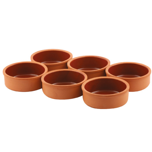 HAKAN CLAY PUDDING BOWL 6 PCS SET 4.6" x 1.6"