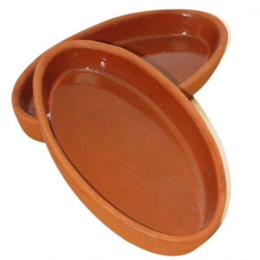 CLAY OVAL PAN MEDIUM SIZE 13 X 27 CM (5.1" X 10.6") 2 PCS SET