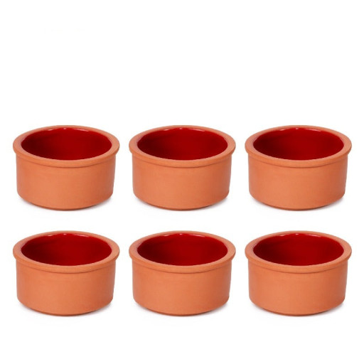 CLAY BOWL VELVET 8.5 X 4.5 CM (3.3" X 1.8") 6 PCS SET