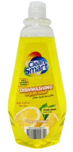 CLEAN SMART DISHWASHING LIQUID FRESH LEMON 24 FL OZ X 12