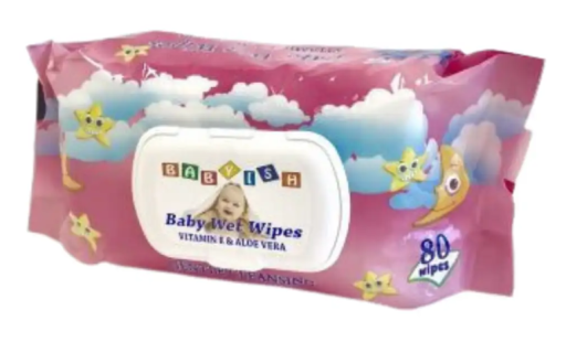 BABYISH WET TOWEL WIPES PINK 80 CT X 24