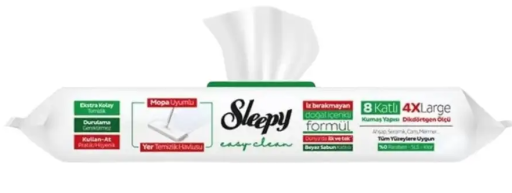 SLEEPY MOP ADAPTABLE WHITE SOAP EASY CLEAN WET WIPES 50 X 4