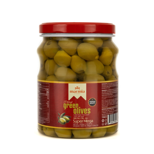 MARMIA PITTED GREEN OLIVES 700 GR X 6