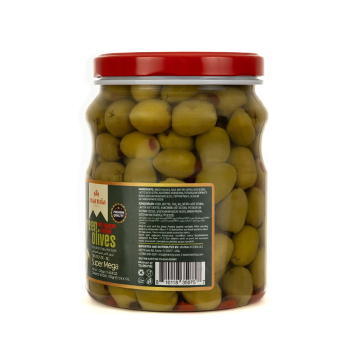 MARMIA RED PEPPER STUFFED GREEN OLIVES 700 GR X 6