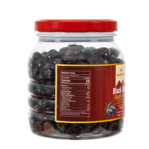 MARMIA GEMLIK BLACK OLIVES 351 - 410 CLB SMALL 2 LB X 6