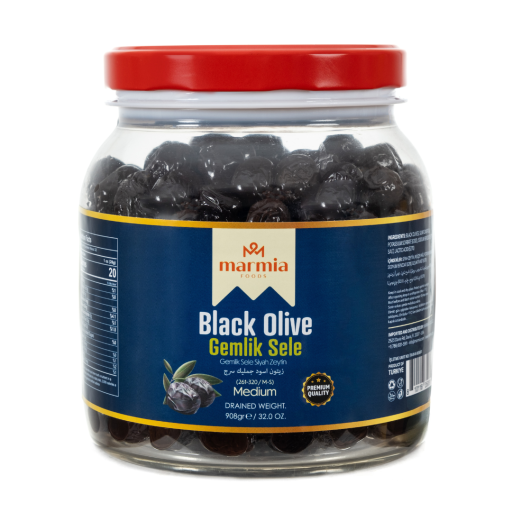 MARMIA GEMLIK BLACK OLIVES 261 - 320 CLB MEDIUM 2 LB X 6