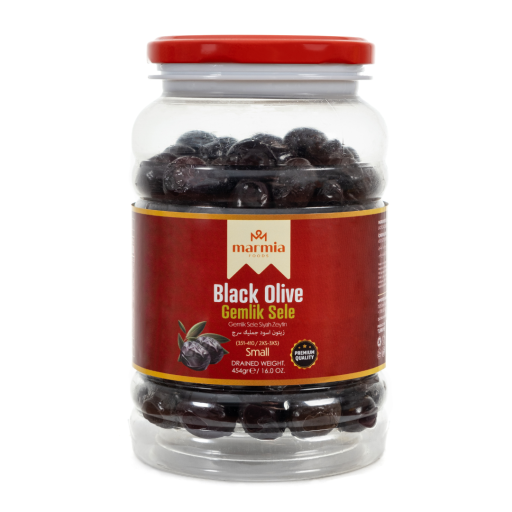 MARMIA GEMLIK BLACK OLIVES 351 - 410 CLB SMALL 1 LB X 12