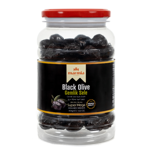 MARMIA GEMLIK BLACK OLIVES 181 - 230 CLB SUPER MEGA 1 LB X 12