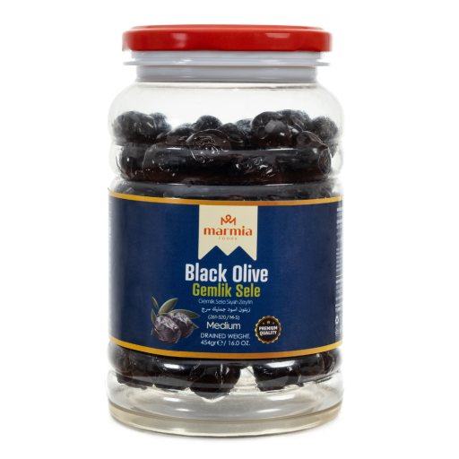 MARMIA GEMLIK BLACK OLIVES 261 - 320 CLB MEDIUM 1 LB X 12