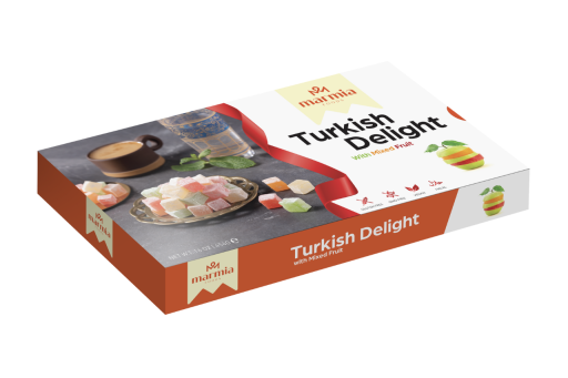 MARMIA TURKISH DELIGHT MIXED FRUIT FLAVORED 454 GR X 12 PCS